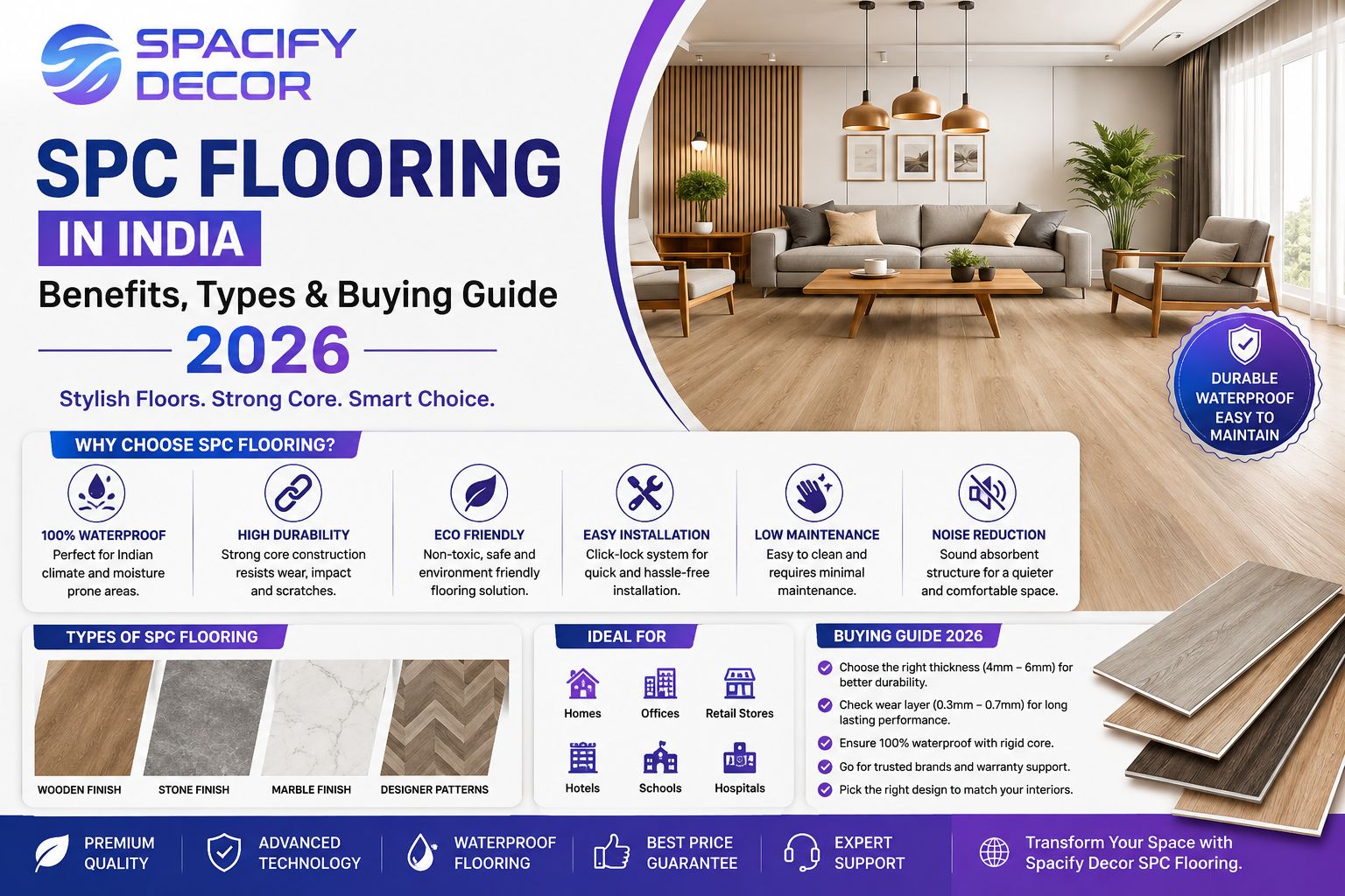  SPC Flooring in India Benefits, Types & Buying Guide 2026